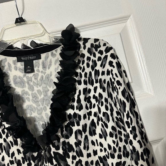 White House Black Market Animal Print Button Front Cardigan Sweater - Picture 6 of 16